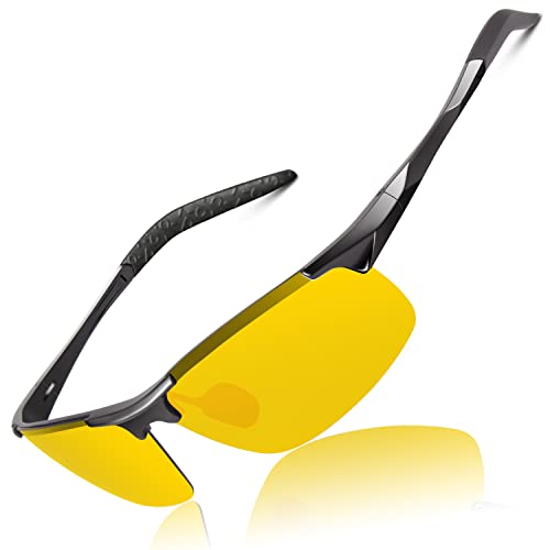 LINVO Polarisiert Sonnenbrille Herren Sportbrille Ultraleichte Al-Mg UV400-Schutz Männer Fahrerbrille Cat 3 CE von LINVO