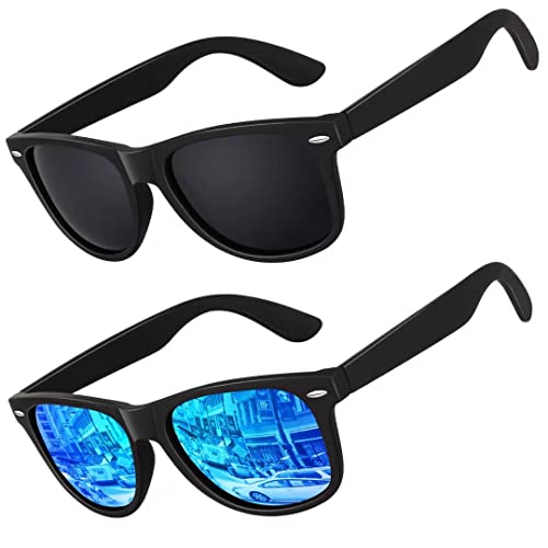 LINVO Sonnenbrille Herren Damen Polarisiert Retro Stil Rechteckig Vintage Klassisch Unisex UV400 Cat 3 CE von LINVO