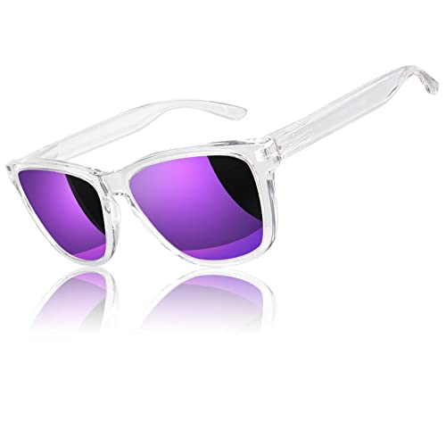 LINVO Sonnenbrille Herren Damen Polarisiert UV400 Klassisch Retro Eckig Sonnenbrille Verspiegelt für Fahren Angeln CAT 3 CE von LINVO