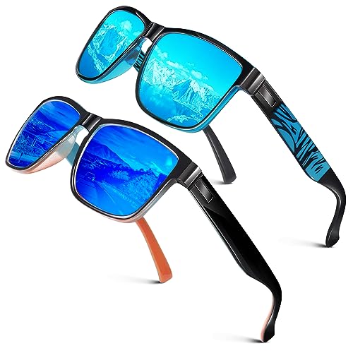 LINVO Polarisiert Sonnenbrille Herren Damen Verspiegelt Klassisch Sportbrille UV400 Schutz Fahren Angeln CAT 3 CE von LINVO