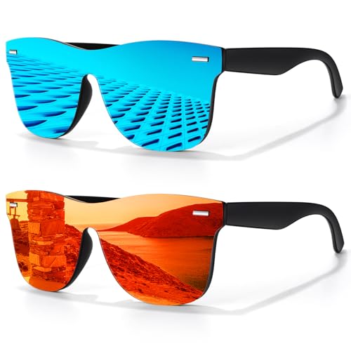 LINVO Sonnenbrille Herren Damen Polarisiert Klassisch Verspiegelt Modisch UV400 Schutz Unisex Brille für Autofahren Reisen von LINVO