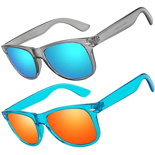 LINVO Sonnenbrille Herren Damen Polarisiert Retro Stil Rechteckig Vintage Klassisch Unisex UV400 Cat 3 CE von LINVO