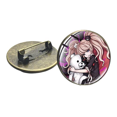 Danganronpa Cosplay Brosche Glaskuppel Bronze versilbert Abzeichen Pin für Kleidung Rucksack Dekoration Zubehör Fans Geschenke von LINWEN