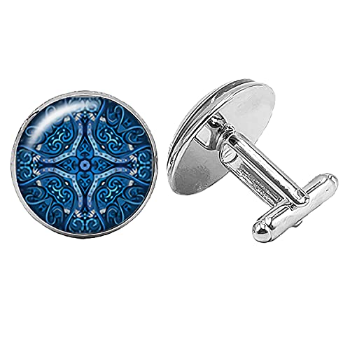 Heilige Geometrie Manschettenknöpfe Gothic Mandala Kaleidoskop Glas Cabochon Männer Manschettenknöpfe Um Männer Geschenke zu senden von LINWEN