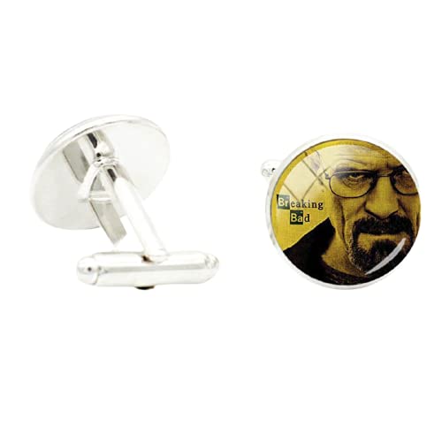 Herren-Manschettenknöpfe Hit US Drama Breaking Bad hochwertige Glaskunst Manschettenknöpfe Vintage Geschenk von LINWEN