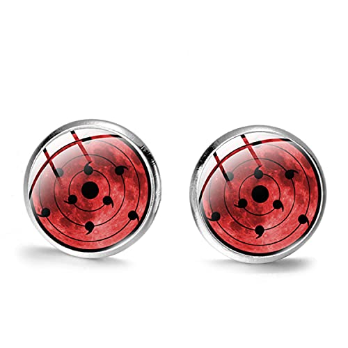 Sharingan Augen-Ohrstecker Kakashi Itachi Anime Eyes Glas Cabochon Clip On Ohrringe für Frauen Fans Cosplay Schmuck Geschenke von LINWEN
