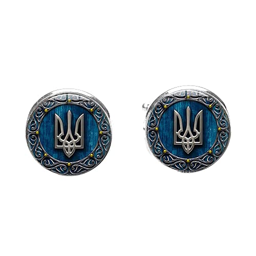 Tryzub Ukraine Retro Ukrainische Rune Manschettenknöpfe Kristall Cabochon Kristall Cabochon Hemd Zubehör Bestes Geschenk für Männer von LINWEN