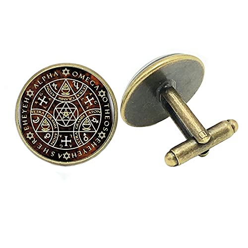 warm/Schmuck Manschettenknöpfe Heilige Geometrie Sechs-sterne Kreative Zeit Glas Konvex männer Manschettenknöpfe Geschenk Hochwertige Französisch Hemd Ärmel von LINWEN