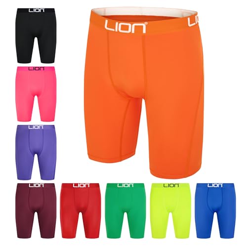 LION SPORTSWEAR Kompressionsshorts für Fußball & Sport – Mehrzweck-Basisschicht für Herren und Kinder, ideal für Fitnessstudio, Training und Laufen, Orange, L LION SPORTSWEAR Kompressionsshorts für Fußball & Sport – Mehrzweck-Basisschicht für Herren und Kinder, ideal für Fitnessstudio, Training und Laufen, Orange, L von LION SPORTSWEAR