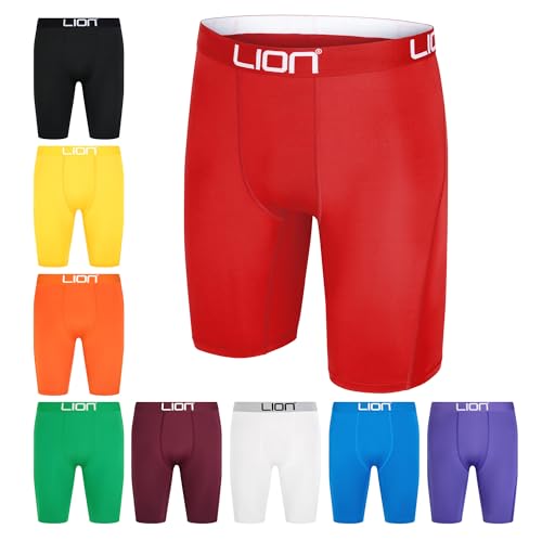 LION SPORTSWEAR Kompressionsshorts für Fußball & Sport – Mehrzweck-Basisschicht für Herren und Kinder, ideal für Fitnessstudio, Training und Laufen, rot, L LION SPORTSWEAR Kompressionsshorts für Fußball & Sport – Mehrzweck-Basisschicht für Herren und Kinder, ideal für Fitnessstudio, Training und Laufen, rot, L von LION SPORTSWEAR