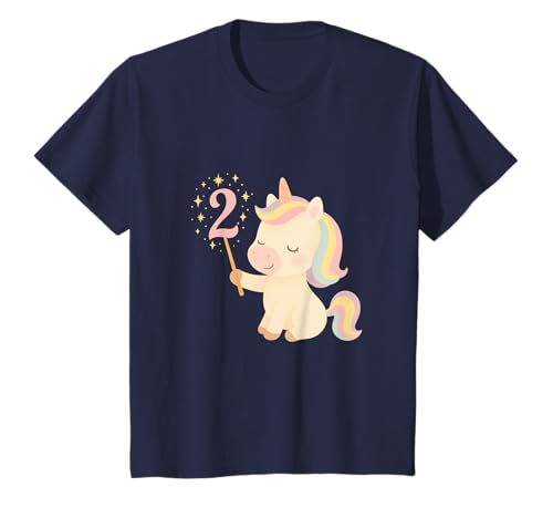 2. Geburtstag | Regenbogen Einhorn Design | Geschenk Mädchen T-Shirt von LIONHERZ
