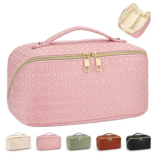 LIONVISON Kosmetiktasche, Große Kapazität Schminktasche, Tragbare Make up Tasche kulturtasche Damen, Multifunktionale Wasserdicht Kulturbeutel für Frauen Reisen oder täglichen Gebrauch (Rosa) von LIONVISON