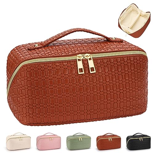 LIONVISON Kosmetiktasche, Große Kapazität Schminktasche, Tragbare Make up Tasche kulturtasche Damen, Multifunktionale Wasserdicht Kulturbeutel für Frauen Reisen oder täglichen Gebrauch (Rot) von LIONVISON