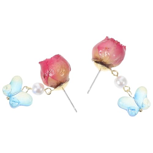 LIOOBO 1 Paar Blumenohrringe Schmetterlingsohrringe Im Französischen Stil Für Frauen Einzigartiger Rosenschmuck Für Hochzeiten Karneval Und Saisonale Feiern von LIOOBO