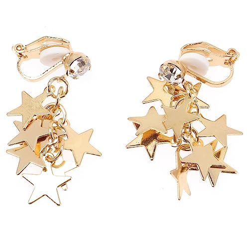 LIOOBO Ohrclips für Damen Baumelnde Stern Ohrringe Hypoallergen Nicht Durchdringend Modisches Design für Mädchen und Frauen für Anlässe Wie Hochzeiten und Partys LIOOBO Ohrclips für Damen Baumelnde Stern Ohrringe Hypoallergen Nicht Durchdringend Modisches Design für Mädchen und Frauen für Anlässe Wie Hochzeiten und Partys von LIOOBO