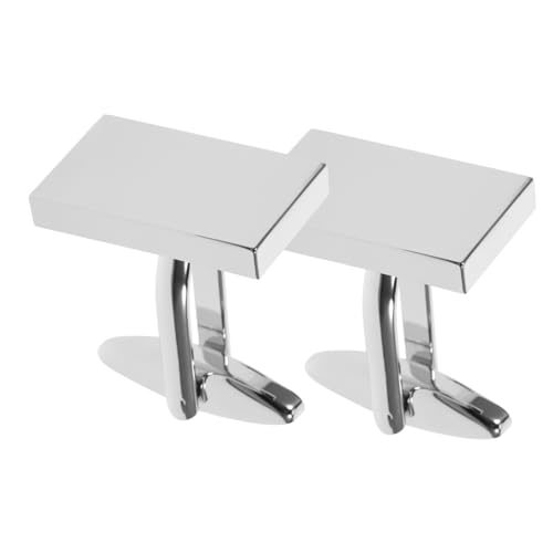 LIOOBO Manschettenknöpfe Silber Für Herren Hemdmanschettenknöpfe Aus Plattiertem Messing Ärmelknöpfe Ca Robuste Beschichtung von LIOOBO