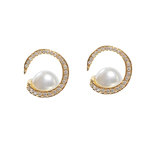LIOOBO 1 Paar Silber Perlen Ohrstecker für Damen Ohrhänger Ohrringe für Besondere Anlässe und Alltägliche Outfits als für Geburtstage Hochzeiten und Muttertag von LIOOBO
