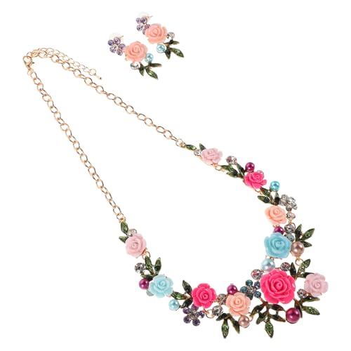 LIOOBO 1 Satz Blumenschmuckset für Frauen Halskette und Ohrringe Bezauberndes Accessoire für Hochzeiten Partys und Alltag Leicht und Angenehm zu Tragen LIOOBO 1 Satz Blumenschmuckset für Frauen Halskette und Ohrringe Bezauberndes Accessoire für Hochzeiten Partys und Alltag Leicht und Angenehm zu Tragen von LIOOBO