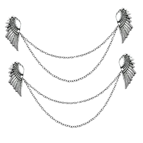 LIOOBO 1 Satz Engelsflügel Broschen Antikem Silber Teiliges Mode Accessoire Für Hemden Schals Und Kleider Vielseitig Verwendbar Als Anstecknadel Oder Kragenclip Für Damen Und 2 Stück von LIOOBO