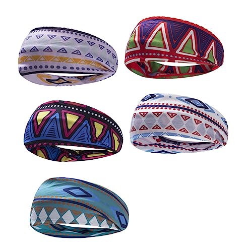 LIOOBO 5stücke Stirnbänder Böhmischer Kopfwickel Stretch Haarband Für Sport Strand Urlaub Yoga Wandern Gesichtspflege Morgenspaziergang von LIOOBO