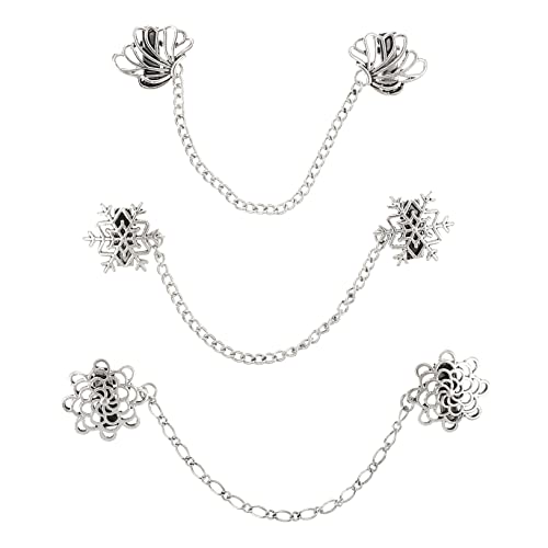 LIOOBO 1 Satz Teiliges Vintage Kettenbroschen Anstecknadeln Für Hemden Kragenclips Und Vielseitige Accessoires Für Besondere Anlässe 3 Stück von LIOOBO