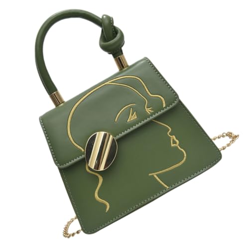 LIOOBO 1 Stück Kreative PU Umhängetasche für Damen Crossbody Bag mit Kette für Alltag Reisen und Einkaufen Geräumig Strapazierfähig Hochwertigem PU Material Grün LIOOBO 1 Stück Kreative PU Umhängetasche für Damen Crossbody Bag mit Kette für Alltag Reisen und Einkaufen Geräumig Strapazierfähig Hochwertigem PU Material Grün von LIOOBO