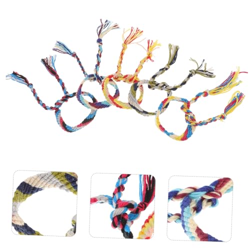 LIOOBO 10stücke Gestrickte Armbänder Bunt Ethno Stil Handgelenk Kette Armband Aus Baumwolle Für Handgelenk Dekoration Geschenk Für Freunde Zum Fest Geburtstag von LIOOBO