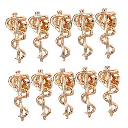 LIOOBO 10 Stück Teiliges Snake Caduceus Brosche für Ärzte und Pflegekräfte Elegantes Design aus Modisches Accessoire für Jacken und Pullover Langlebig und von LIOOBO