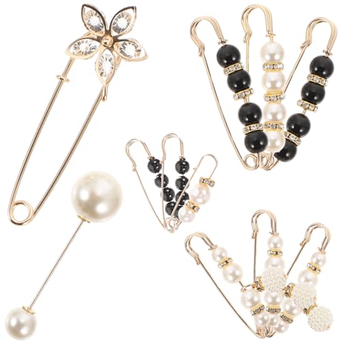 LIOOBO 11 Stück Teiliges Broschen zur Taillenverengung Modische Sicherheitsnadeln mit Künstlichen Perlen Glatte Oberfläche Schützt Kleidung Geeignet für Hosen Kleider Strickjacken von LIOOBO