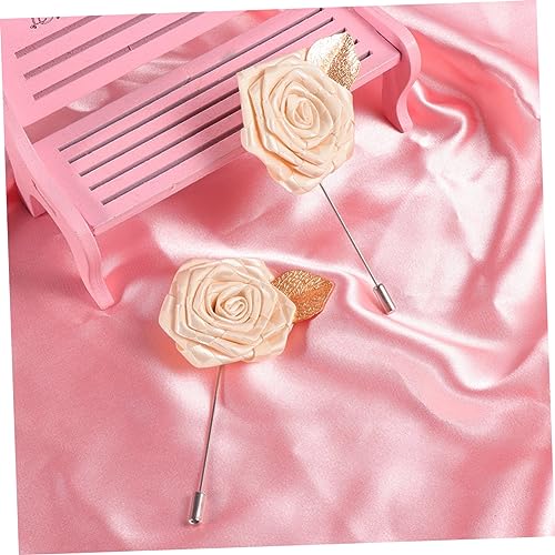 LIOOBO 12 Stück Teiliges Stoffblumen-broschen in Beige Modische Rosen-anstecknadeln für Damen Kreative Reversbrosche für Anzüge Kleider und Jacken Vielseitige Kleidungsschmuck für von LIOOBO
