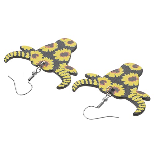 LIOOBO Sonnenblumen Hakenohrringe für Damen Acrylohrringe im Kuhdesign Leichte Tropfenohrringe für Mädchen Hypoallergen und Langlebig für Teenager von LIOOBO