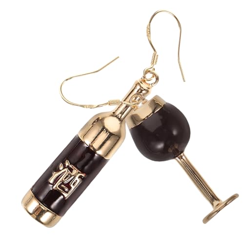 LIOOBO 1Paar Rotweinflaschen und Weinglas Ohrringe Baumelnde Ohrringe für Frauen Ohrschmuck im Einzigartigen Design für Besondere Anlässe von LIOOBO