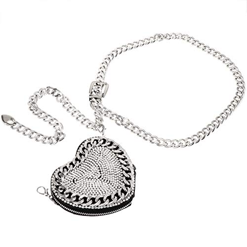 LIOOBO Kleiner Gürteltasche für Damen mit Strass Umhängetasche mit Kette Vielseitig Einsetzbar für Partys und Reisen Kettentasche für Mädchen von LIOOBO