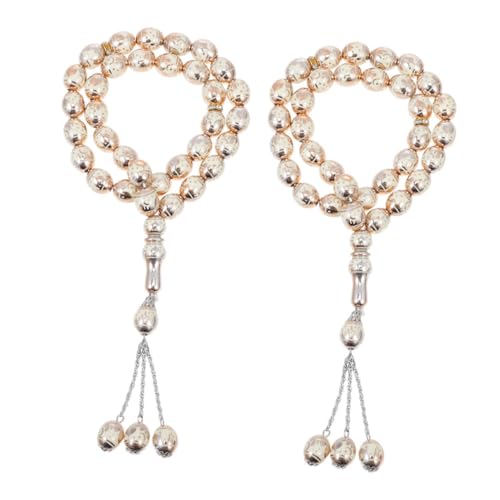 LIOOBO 2 Islamische Gebetsperlen: Tasbih-gegenrosenkranz-armbänder Aus Acryl – Tasbih-gebetsperlen, Religiöser Schmuck Für Männer Und Frauen, Anbetung, Meditation von LIOOBO