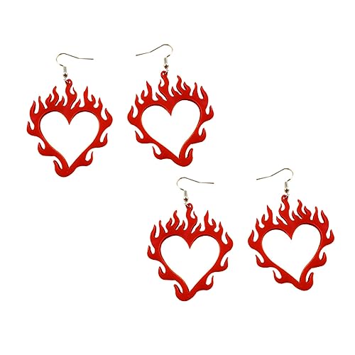 LIOOBO 2 Paare Damen Funkel Ohrringe Herzform Hohle Flamme Ohrschmuck Rot Stilvolle Hautfreundliche Ohrringe für Alltag und Besondere Anlässe LIOOBO 2 Paare Damen Funkel Ohrringe Herzform Hohle Flamme Ohrschmuck Rot Stilvolle Hautfreundliche Ohrringe für Alltag und Besondere Anlässe von LIOOBO