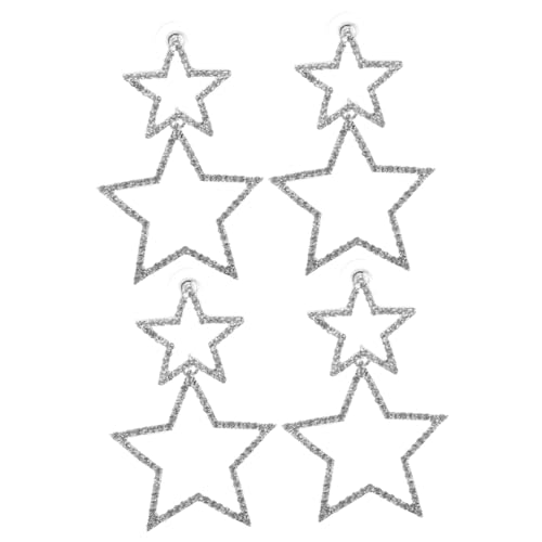 LIOOBO 2 Paare Stern Ohrhänger mit Funkelnden Strasssteinen Leichte Stern Ohrringe mit Hohlem Design Vintage Schmuck für Frauen und Mädchen Komfortabel für Alltag und Events von LIOOBO