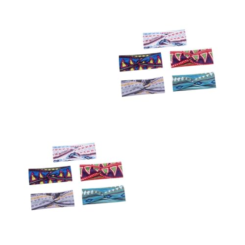 LIOOBO 10stücke Teiliges Boho-stirnband Damen Feuchtigkeitstransportierendes Haarband Rutschfest Für Sport Yoga Laufen Makeup Und Outdoor-aktivitäten von LIOOBO