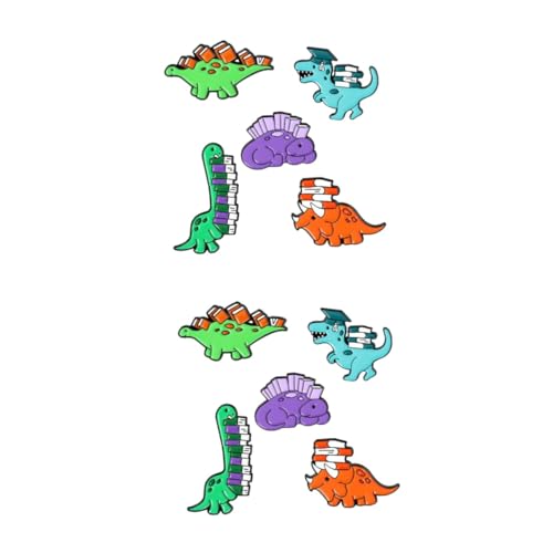 LIOOBO 2 Sätze Teiliges Dinosaurier Broschen Lustige Und Kreative Anstecker Für Kleidung Rucksäcke Und Bunte Cartoon Dekoration Für Mädchen 5 Stück * 2 von LIOOBO