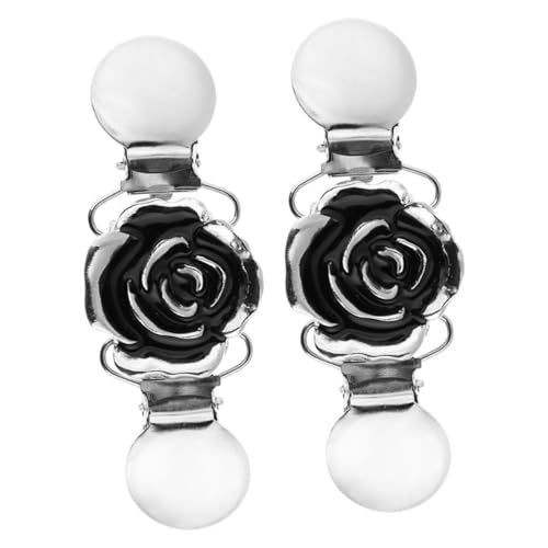 LIOOBO 2 Strickjackenclip Damen mit Funkelndem Diamantblumen-design Eleganter Cardigan Verschluss Modischer Schal Kleidungsclip Vintage Schmuckaccessoire für Pullover und Jacken von LIOOBO