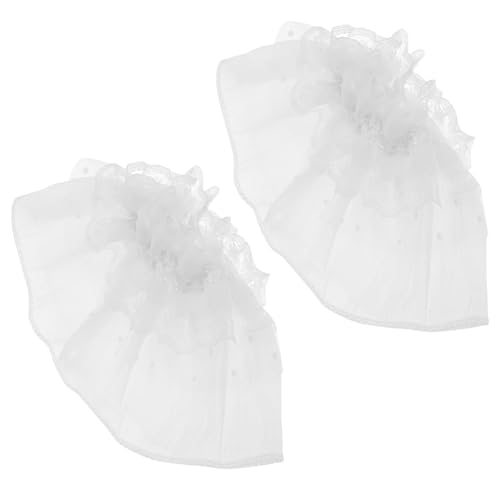 LIOOBO 2 Stück Abnehmbare Handgelenkmanschetten für Damen Weiße Lolita Ärmel Tragbare und Vielseitige Fake Sleeves für Hochzeiten und Partys Accessoires mit Glockenärmel Design von LIOOBO