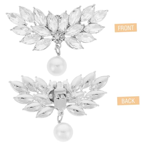 LIOOBO 2 Stück Abnehmbare Schuhblumen Clips mit Glitzer und Perlen aus Langlebiger Zinklegierung für Elegante Brautschuh Dekoration Damen High Heels Modischer Schuhschmuck von LIOOBO