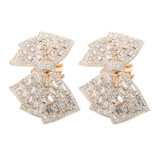 LIOOBO 2 Stück Abnehmbare Strass Schuhclips Damen Glitzernde Schleifen Schuh Buckles Vielseitige DIY High Heel Pumps Accessoires für Hochzeit und Party von LIOOBO