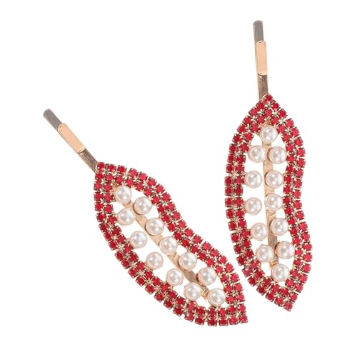 LIOOBO 2 Stück Alloy Lippen Haarclips mit Strass für Frauen Stilvolle Haaraccessoires für Hochzeiten Partys und Alltag und Leicht für Besondere Anlässe von LIOOBO