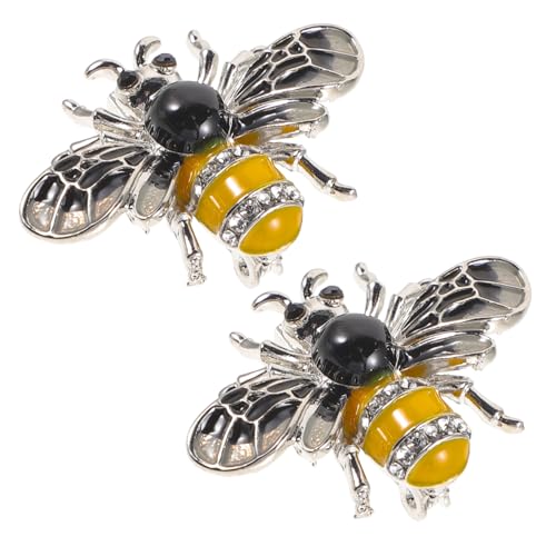 LIOOBO 2 Stück Bienen Broschen Retro Tier Anstecknadeln für Damen Kleidung Schal Hut Dekoration Leicht Langlebig Geschenkidee von LIOOBO