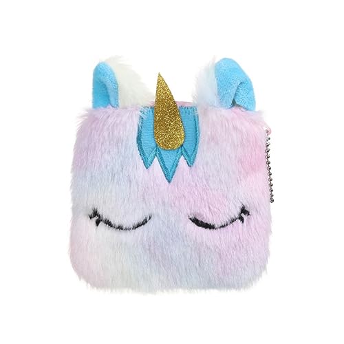 LIOOBO 2stücke Münztasche Aus Plüsch Mit Einhornmotiv Reißverschluss Kleine Geldbörse Als Schlüsseltasche Münzbehälter Für Stifte Karten Und Münzen von LIOOBO