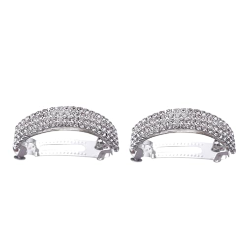 LIOOBO 2 Stück Haarspangen für Damen Legierung Short Barrettes Silberfarbene Haarklammern mit Sicherem Halt Modisches Accessoire für Verschiedene Frisuren von LIOOBO