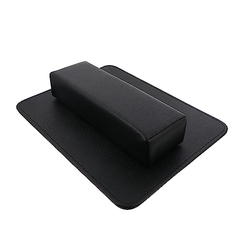LIOOBO Handauflage Kissen 2 Stück Pu Leder Maniküre Handgelenk Kissen Ergonomisch Für Nagelpflege Und Zuhause Waschbar Schwarz von LIOOBO
