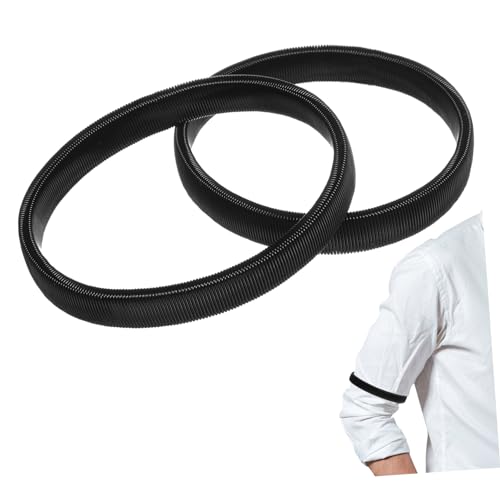 LIOOBO 2 Stück Herren Armband Metall Dehnbarer Armreif Schwarz Stretch Armband für Herren Accessoire zur Unterstützung von Hemden und Jacken von LIOOBO