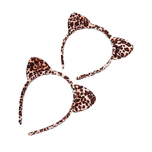 LIOOBO 2 Stück Leopardenohren Haarreif Für Damen Und Mädchen – Trendiges Katzenohren Stirnband Für Halloween Und Partys - Perfekt Für Jeden Anlass von LIOOBO