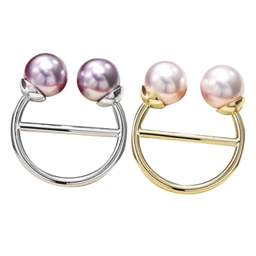 LIOOBO 2 Stück Mode Design Multifunktionale Schal Schnallen für Kleidung Stilvolle und Bequeme Clips für Damen Gold Silber Dekorieren von Schals und T Shirts von LIOOBO